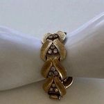 Vintage Signed ART Arthur White Rhinestone Gold Tone Bracelet 80’s Sz 7” Photo 0