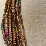 Women’s Necklace Seed Bead Multi Strand Layered Brown Bronze Multi 9/10” Length Photo 3