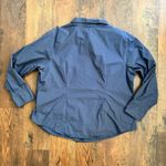 basic editions heathered blue button down top, plus size 20W Photo 3