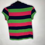 Girl Power Y2k Baby Tee Polo Stripe Pink Lime Green Blue Sz XS Photo 5