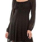 As You Wish AS U WISH Juniors' Emma Mesh Fit & Flare Dress Black/Gold Sz L Photo 0