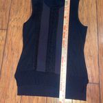 White House | Black Market  Black sleeveless Sweater top shirt woman’s medium Photo 2