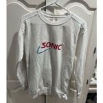 Comfort Colors Sonic Drive-In Sweatshirt White Crewneck Size S 80s Style Promo Photo 4