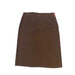 Monteau Y2K Chocolate Brown Pink Faux Suede Knee Length Skirt Sz L Women Photo 2