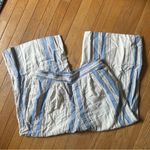 Banana Republic  Linen Striped Wide Leg Crop Pants Womens Medium Photo 4
