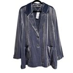 Soft Surroundings Velvet Blazer Jacket Womens 2X Gray Shawl Collar Pockets Photo 7