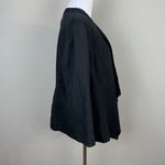 Chico's 2 Linen Jacket Large Black Open Draped 3/4 Sleeve Lightweight Photo 3