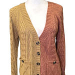 For Love & Lemons Colorblock Cable Knit Cardigan, Size Small NWT Tan Photo 0