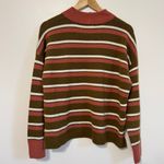 Madewell  Wool Blend Redmond Mockneck Pocket Sweater In Stripe Size Large Fall Photo 5