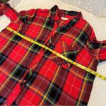 Terra & Sky  Red Multi Plaid Button Front Shirt Women’s 1X Viscose Photo 4