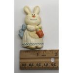 Hallmark Vintage ‎ Bernadette Easter Bunny Pin Brooch 1975 Basket Plastic Dress Photo 6