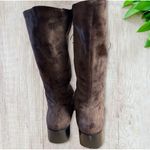 Flavio Zanasca Brown Suede Leather Lace Up Heeled Italian Designer Boots 8.5 Photo 4