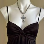 Forever 21 Black Mini Slip Dress Twisted padded Sweetheart Front SZ S. Photo 1