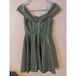 Homecoming/Prom Dress Size Xs. Worn Once Sparkle Dress Off Shoulder Zipper Green Photo 1