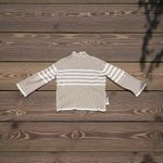 Rails  Sweater Tessa 1/4 Zip Striped Rib Knit Wool Blend Cream Neutral Size M Photo 5