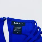 Torrid  Strappy Georgette‎ Tank Womens Size 0 12 Large Electric Blue Photo 3