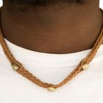 Paparazzi Braided Brass Beaded Mountain Mogul Urban Choker Necklace Brown New Photo 1