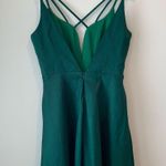 Minuet NEW Green Strappy Open Back Plunge Neckline Mini Party Dress Medium M Photo 5