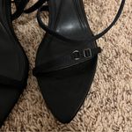 ZARA  Black Satin Buckle Strappy Women's Heels NWT Photo 6