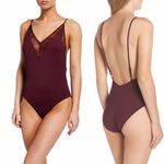 Vince Camuto NWT Lana Low Back Bodysuit Wine Small Photo 1