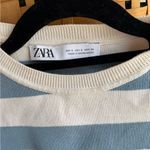 ZARA  Blue and White Striped Top Photo 1