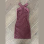 Babaton aritzia sculpt neck ribbed bodycon criss cross mini dress Photo 2