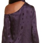 Milly NEW  Tyla One Shoulder Diamond Jacquard Silk Blend Blouse Photo 6