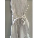 EXPRESS White Sleeveless Button Down Shirt Dress Tie Waist Belt Ruffle Sz S Photo 0