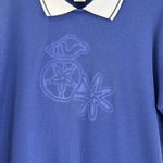 Blast Vintage Seashell Embossed Short Sleeve Polo Shirt Small Coastal Grandma Blue Photo 3