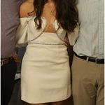 Self Portrait White  bonded crepe puff sleeve mini dress Photo 1