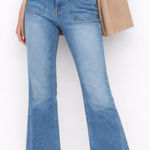 frame denim FRAME Le Bardot Crop Flare Jeans Medium Wash 26 Y2K Retro 90s Revival Soft Girl Photo 0