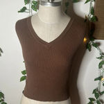 Brandy Melville John Galt Scarlett Tank Top Sweater Vest Brown Ribbed Photo 4