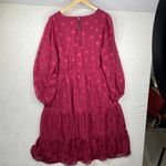 Torrid NWT Midi Clip Dot Chiffon Tiered Dress Star Print Burgundy 14-16 1X Photo 1