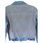 Levi's NWT  RARE French Tulle Denim Trucker Jean Jacket S Cowgirl Western Boho Photo 4