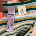 Alya | Striped Ribbed Dress V-Neck Dress Sz M Photo 5