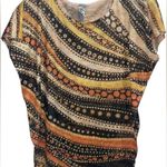 Go Couture  Nordstrom Women's Crew Neck Camel Printed Blouse  Sz M Photo 1