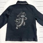 Blaine Trump Black Floral Long Sleeve Button Down Shirt Size XS Photo 1