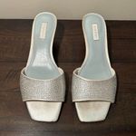 Nine West square toe Silver block heel rhinestone heels 8 Photo 2