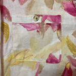 JM Collection JM COLLECTIONS WO SIZE 16 W 100% Linen top gold button down pink yellow floral Photo 9