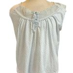 PINK LABEL pajamas sleeveless capri set roses with lace edging PLUS size 1X Blue Photo 3