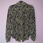 Free People  Size L Top Ciara Button Up Chiffon Zebra Animal Print Shirt Photo 5