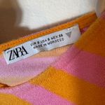 ZARA ‎ Women's Maxi Dress Striped Sleeveless Orange Pink Tie Back Size Small Photo 3