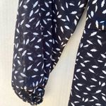 French Kiss  Womens size small black long sleeve leaf print wrap front dress Photo 6