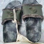 Johnny Was Calme by  Green Camo Fur-Lined Slides Photo 0