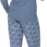 Calvin Klein 2 Piece pajama set long sleeve Henley Top Fleece Pants Stretch Large Photo 1