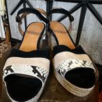 Coach Farren black suede and embossed snakeskin espadrille sz 9 Photo 6