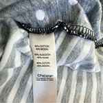 Chico's Chico’s Black with White Polka Dots & Stripes Short Sleeved Pocket Tee Size 1 M Photo 8