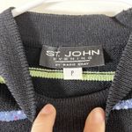 St John Evening By Marie Gray Black Knit Stripe Sequin Pullover Vtg USA Sz P Photo 2