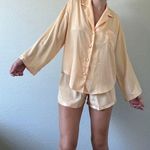 Victoria's Secret Vintage Victoria’s Secret Pajama Set silky long sleeve button top & shorts small Photo 0