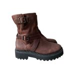 Vince Camuto  Womens VCMESSTIA Leather Lug Sole Ankle Boots In Brown Photo 3